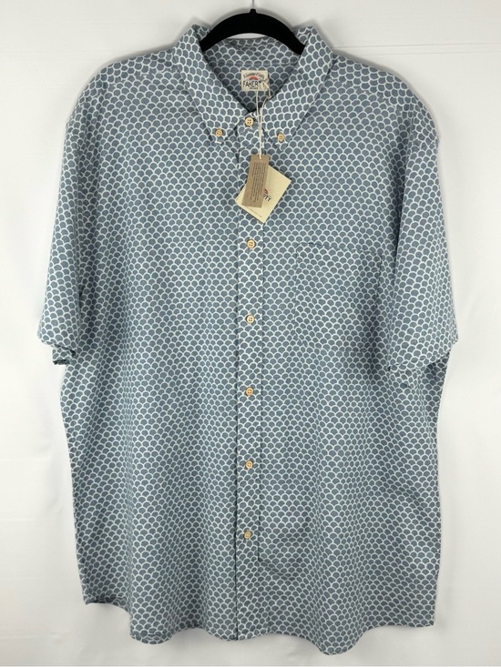 Faherty Other - Faherty Blue and White Fish Scale Short-Sleeve Button-Down Shirt